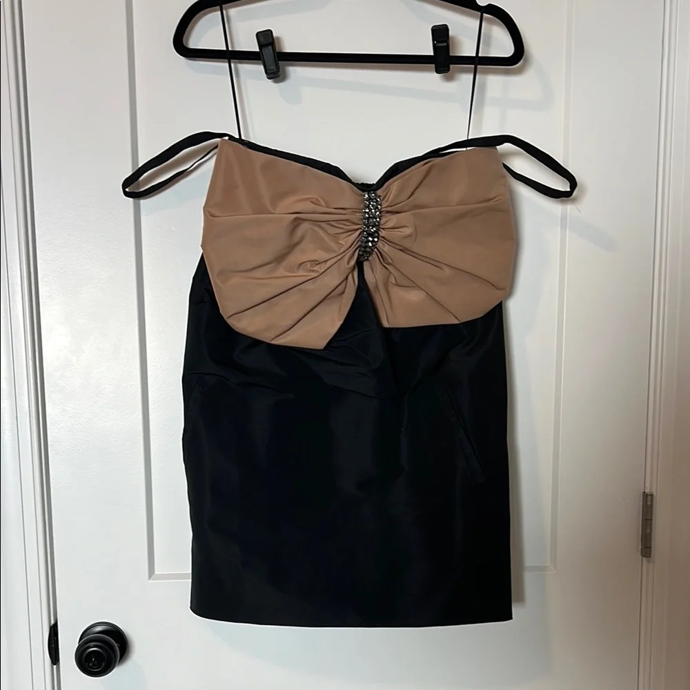 N*21 Chic Black and Tan Bow Dress - Picture 2 of 10